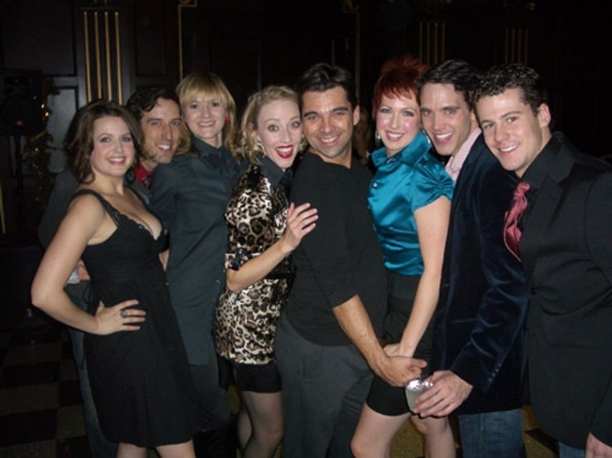 Ensemble members: Melissa Wolf Klain, Chad Harlow, Lois Enders, Kelly Sheehan, Richie Mastascusa, Kiira Schmidt (Rhoda), Scott Braeteng and Luke Hawkins at 