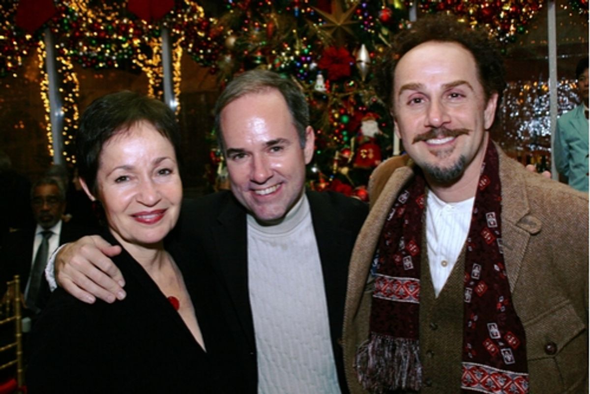 Lynn Ahrens, Stephen Flaherty and John Kassir at 