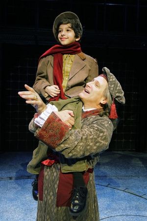David Edwards (Scrooge) and Troy Tropicchio (Tiny Tim) Photo