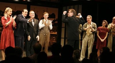 Aaron Sorkin with Hank Azaria, Des McAnuff, Jimmi Simpson and the company Photo
