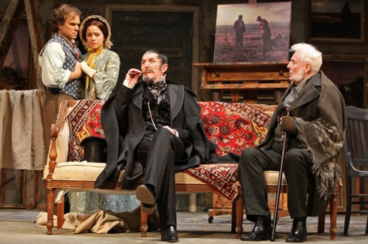 l-r: Norbert Leo Butz, Jenn Gambatese (Mary Leroux), Byron Jennings (Bastien Andre) and John McMartin (Papa Leroux) at 