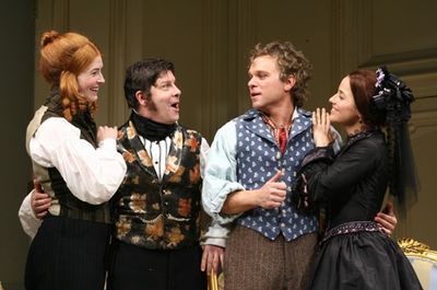 l-r: Bridget Regan (Cecile Leroux), Michael McGrath, Norbert Leo Butz and Jenn Gambat Photo