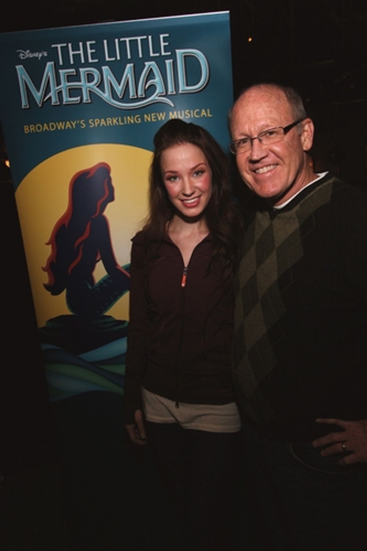 Sierra Boggess (Ariel) with Glen Keane, original animator for Ariel at 