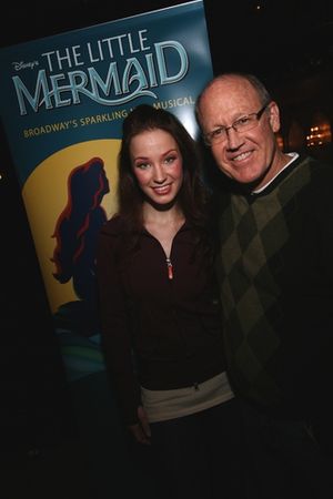 Sierra Boggess (Ariel) with Glen Keane, original animator for Ariel Photo