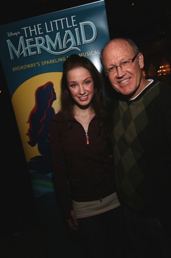 Sierra Boggess (Ariel) with Glen Keane, original animator for Ariel Photo