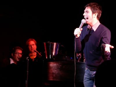 Shawn Hollenbach and Ben Rimalower with Matt Castle at piano Photo