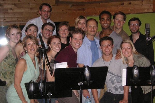 The cast of Curtains with David Hyde-Pierce (center) and Producer Lynn Pinto (bottom- Photo