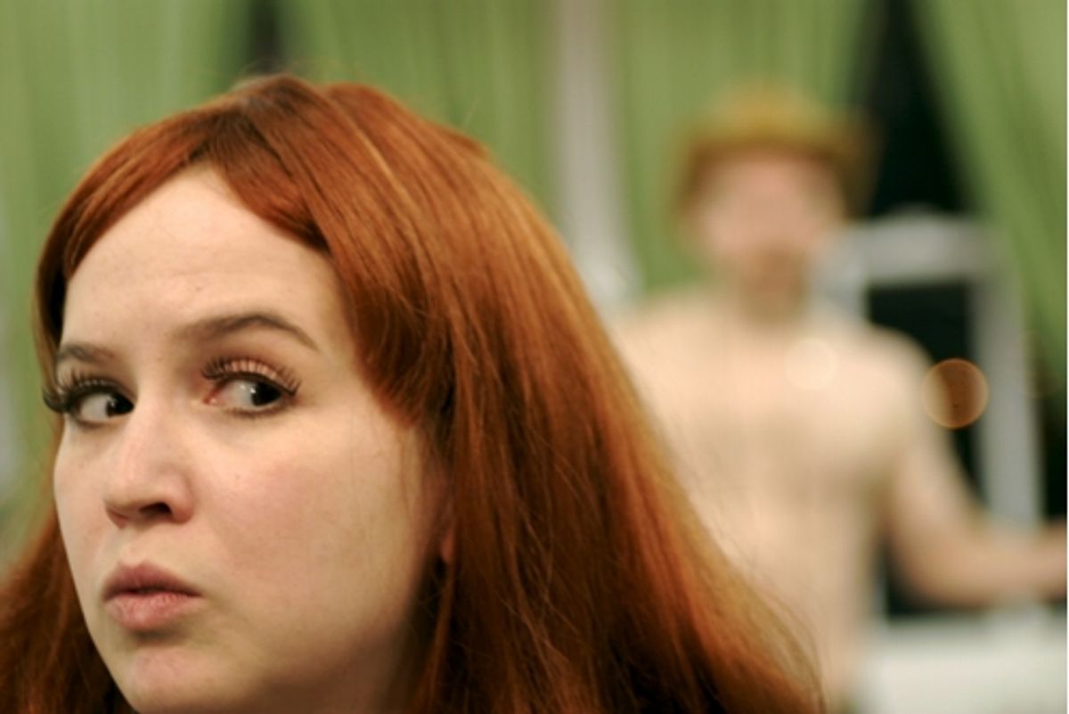 Anne Gridley (foreground), Zachary Oberzan (background) at 