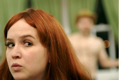Anne Gridley (foreground), Zachary Oberzan (background) Photo