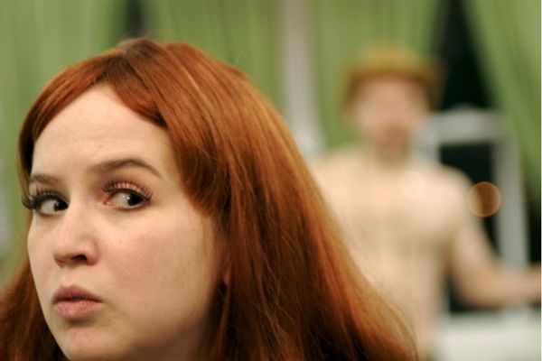 Anne Gridley (foreground), Zachary Oberzan (background) Photo