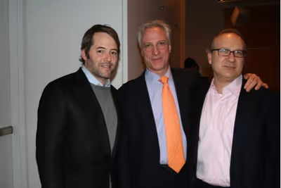 Matthew Broderick, Robert LuPone and Pippin Parker (The New School Department Head of Photo