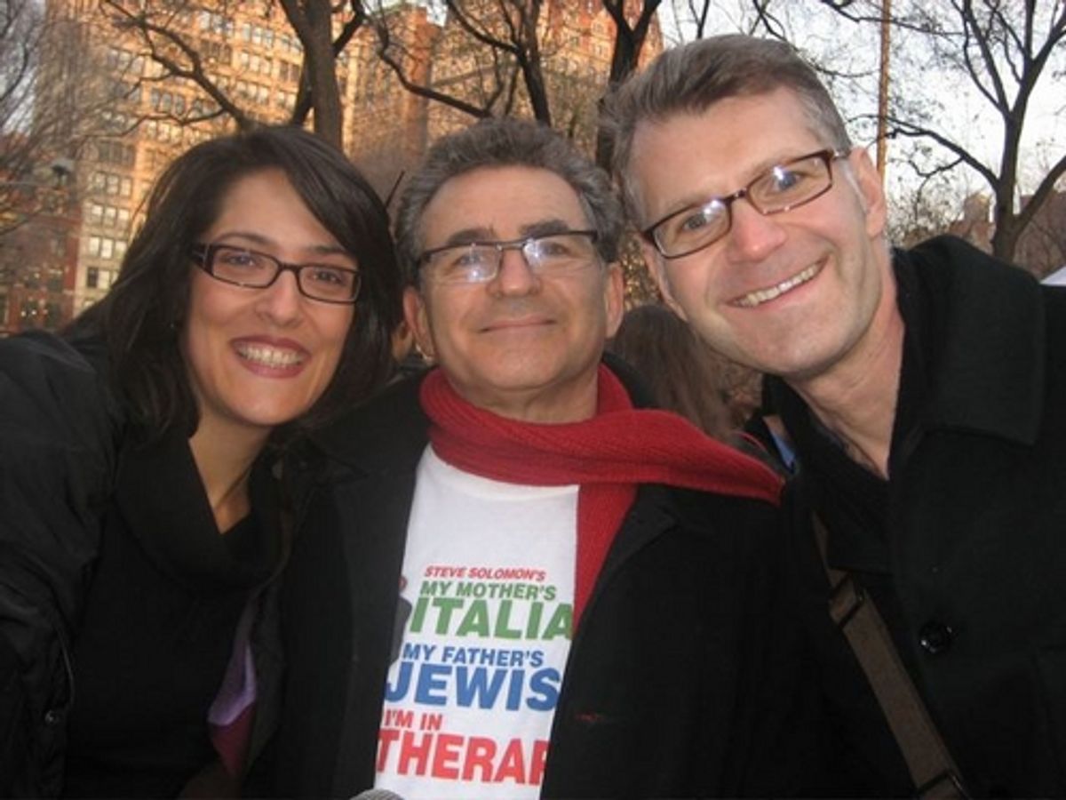 Executive Director of the Union Square Partnership Jennifer Falk, Paul Kreppel and George Forbes, President of the League of Off-Broadway Theatres & Producers at 