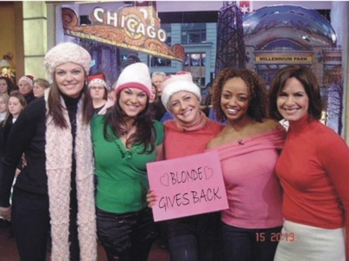 Legally Blonde The Musical cast members Kate Shindle, Tracy Jai Edwards, Nikki Snelson, Asmeret Ghebremichael & 'GMA' co-host Elizabeth Vargas at 