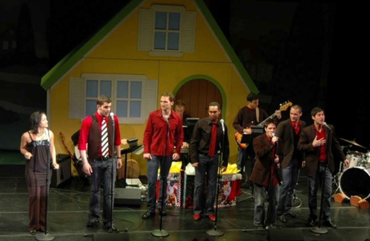 Rema Webb and The Broadway Boys (l-r): Zak Resnick, Steve Morgan, Jesse Nager, Josh Strickland, Ryan Binder and Daniel Torres at 
