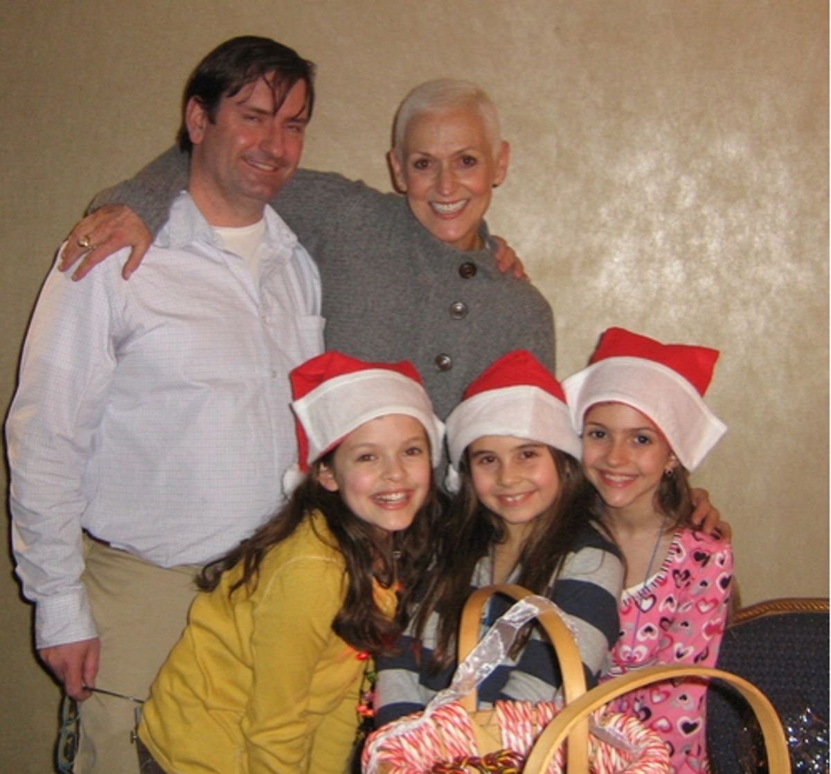Will Willoughby of Broadway Kids Care and organization founder Kelly Gonda, with a few of the organizations members at 