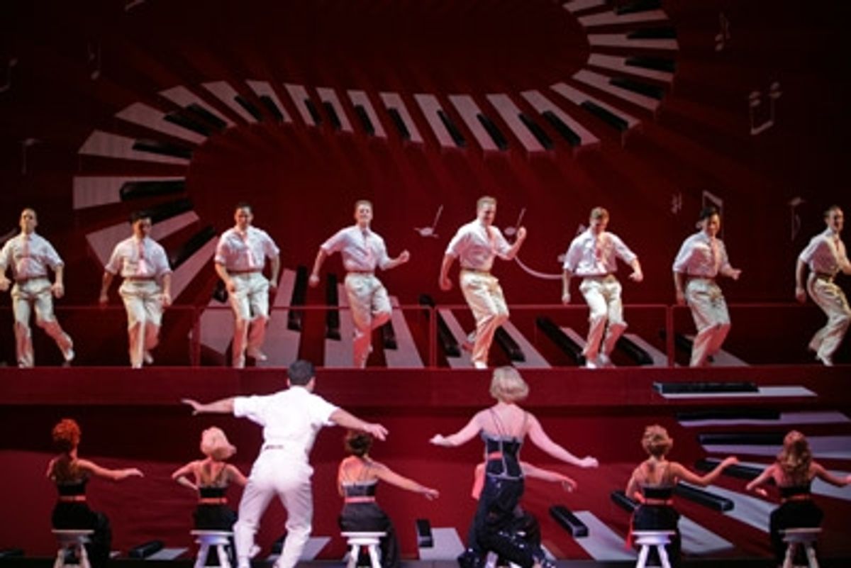 Tony Yazbeck and Shannon O'Bryan lead the ensemble in 'I Love A Piano' at 