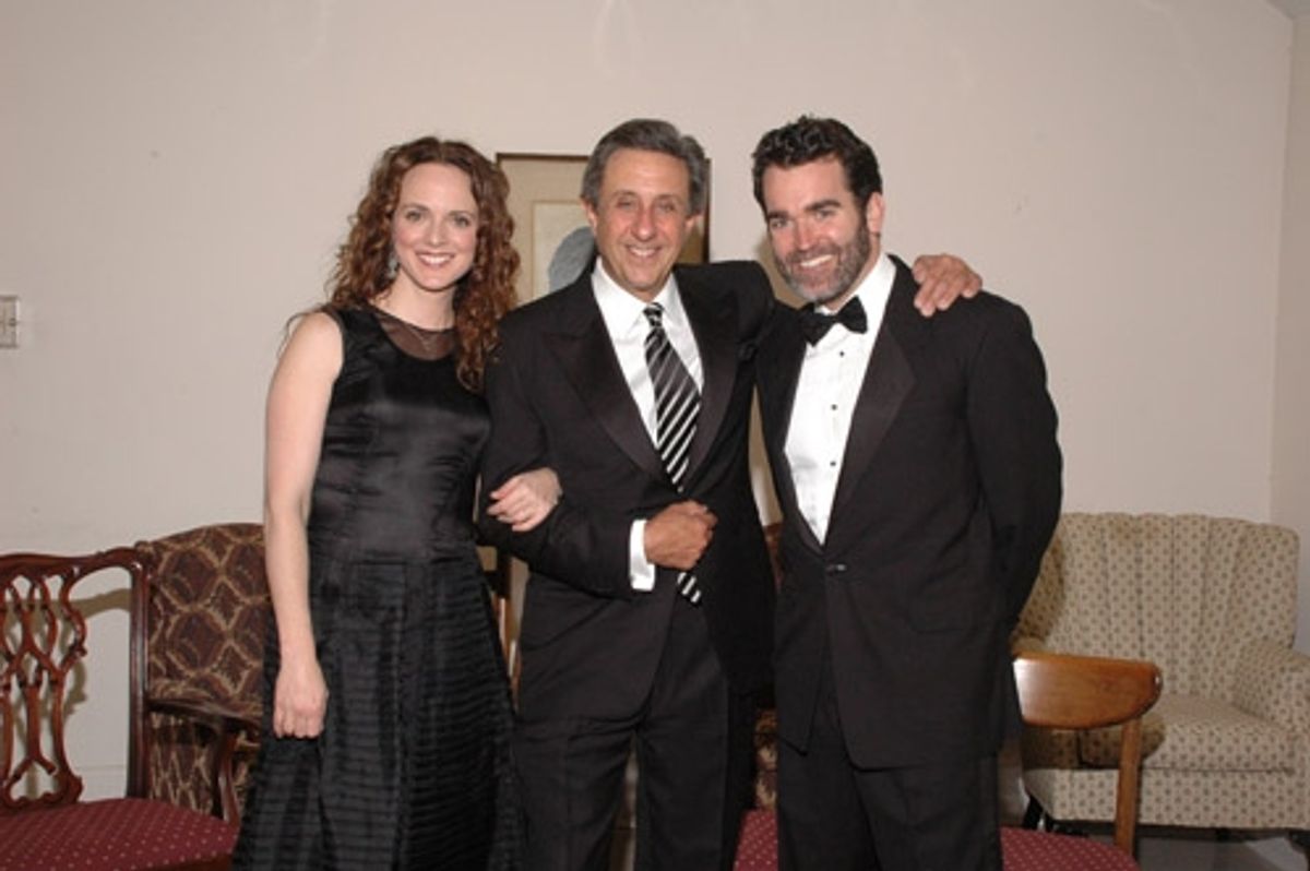 Melissa Errico, NBC 4 Sportscaster, Len Berman and Brian D'Arcy James at Melissa Errico & Brian d'Arcy James at Landmark Gala