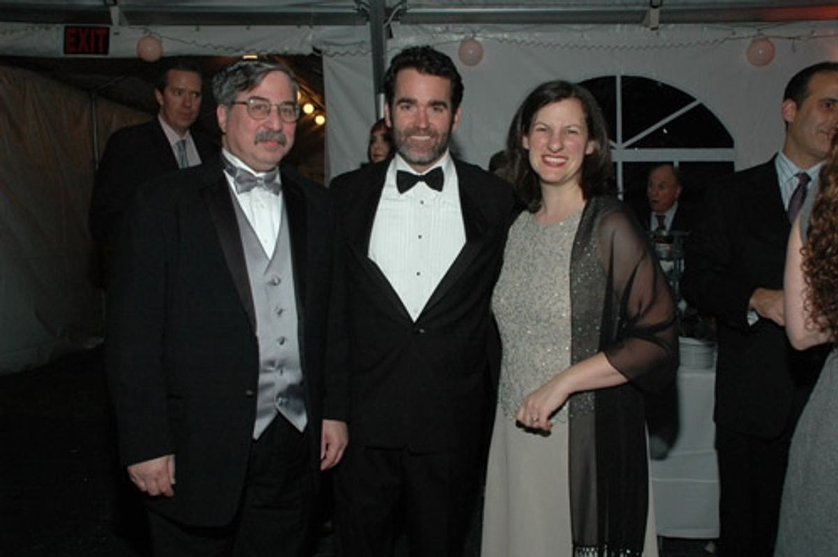 Brian D'Arcy James with Landmark's Executive Director, Sharon Maier-Kennelly & Co-President, Gary Zeltzer at 