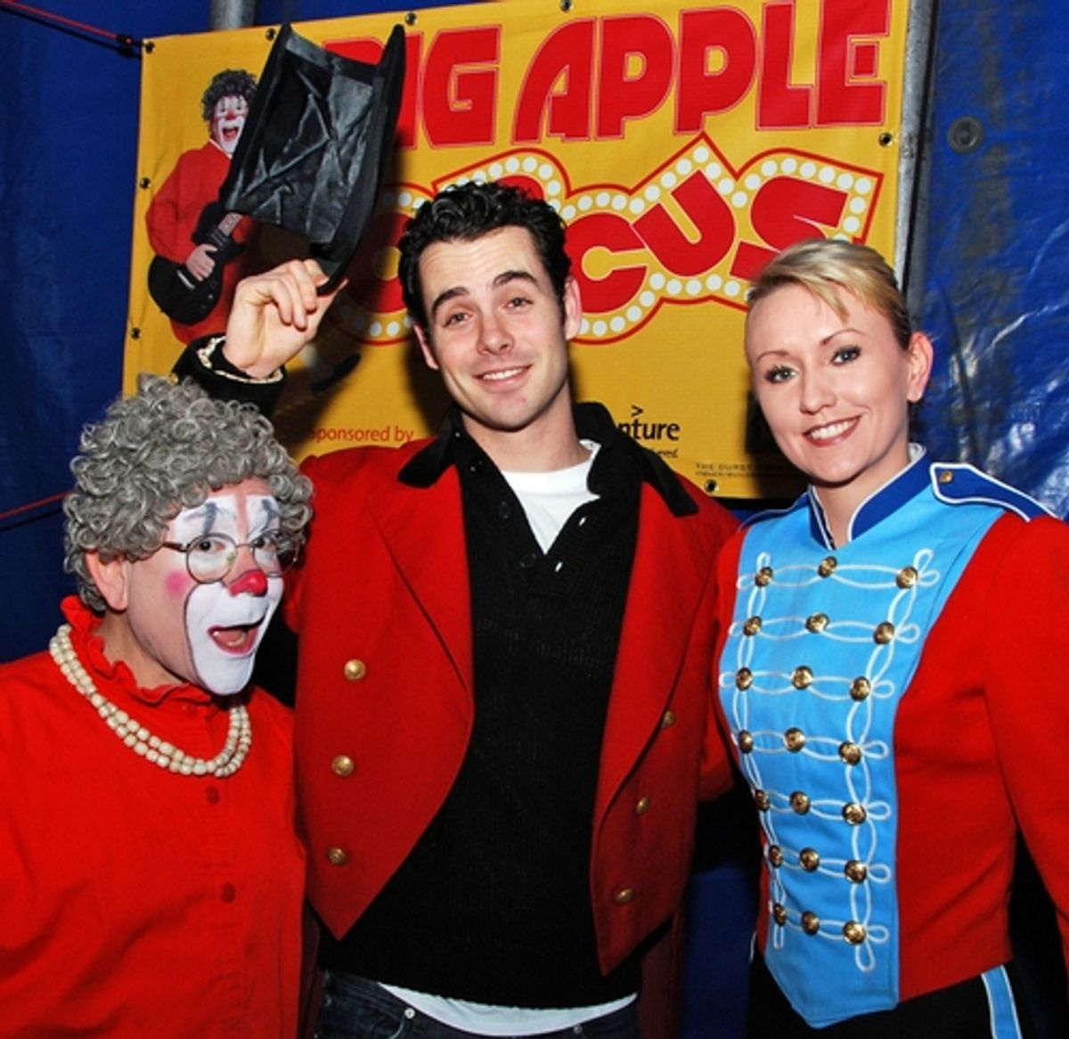 Chad Doreck with members of the Big Apple Circus at 
