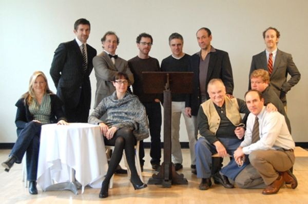 l-r: Mary McCann, Jonathan Cake, Mark Linn-Baker, Elizabeth Marvel, playwright Ethan  Photo