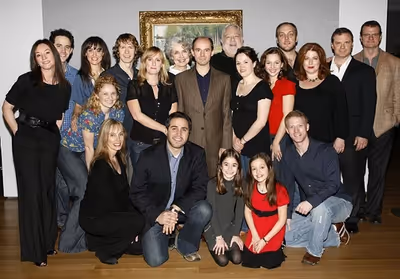 Jenna Russell and Daniel Evans (center) with the cast
 Photo