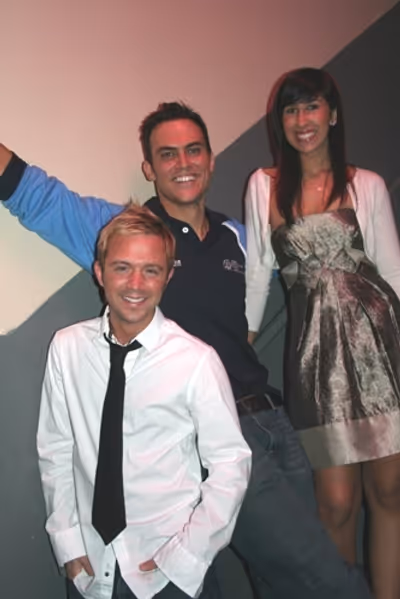 Danny Calvert, Cheyenne Jackson and Sarah Davis

 Photo