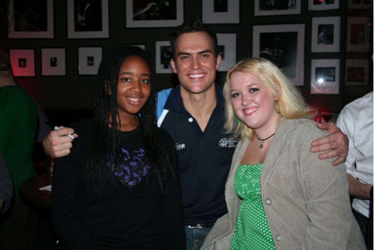 Victoria Tatum, Cheyenne Jackson and Emily Savidge
 at 