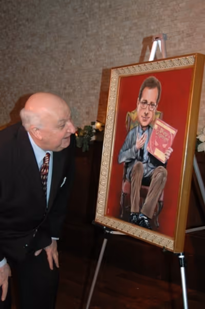 Gerry Vichi observes the portrait
 Photo
