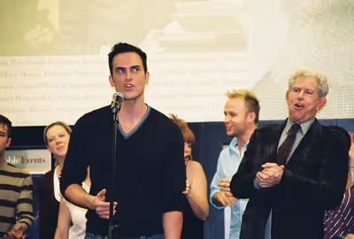 Patti Murin, Cheyenne Jackson, Marty Thomas and Tony Roberts
 Photo