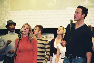 Andre Ward, Kerry Butler, Cheyenne Jackson
 Photo