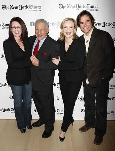 Megan Mullally, Mel Brooks, Susan Stroman and Roger Bart
 Photo