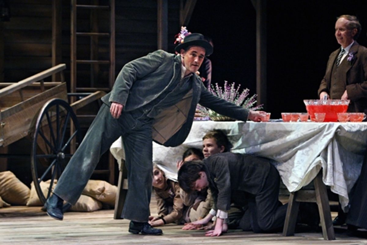 Mark Rylance with members of the cast, in the Guthrie production of Peer Gynt
 at 
