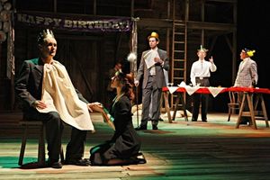 Mark Rylance, Miriam Silverman, with Jonas Goslow, Jim Lichtscheidl and Richard Ooms
 Photo