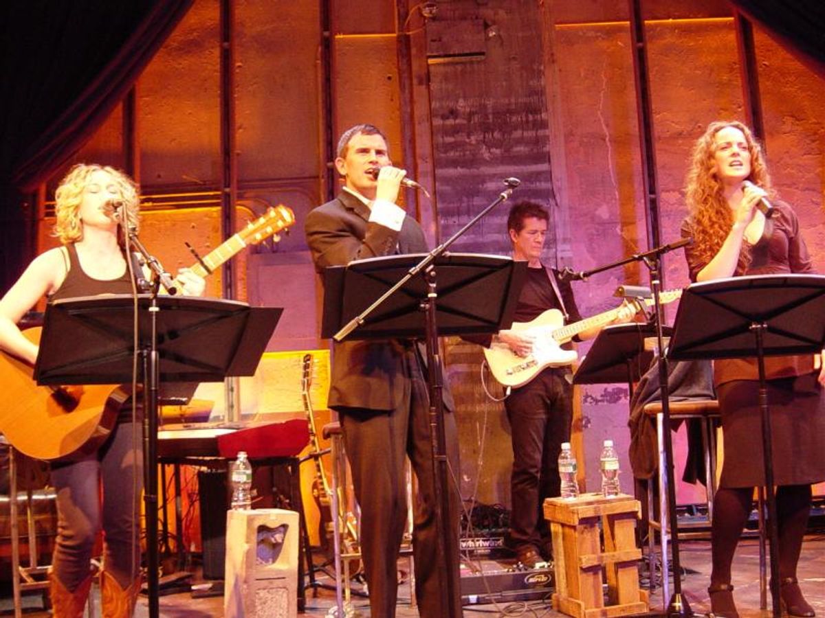 And at stage right: Toby Lightman, Daniel Reichard and Melissa Errico (with guitarist Jon Herington in back). at 
