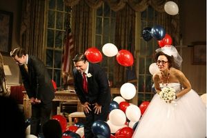 Dylan Baker, Nathan Lane and Laurie Metcalf
 Photo