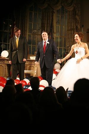 Dylan Baker, Nathan Lane and Laurie Metcalf
 Photo