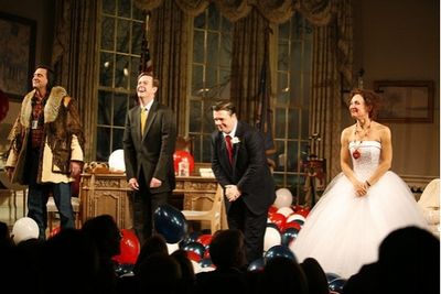 Michael Nichols, Dylan Baker, Nathan Lane and Laurie Metcalf
 Photo