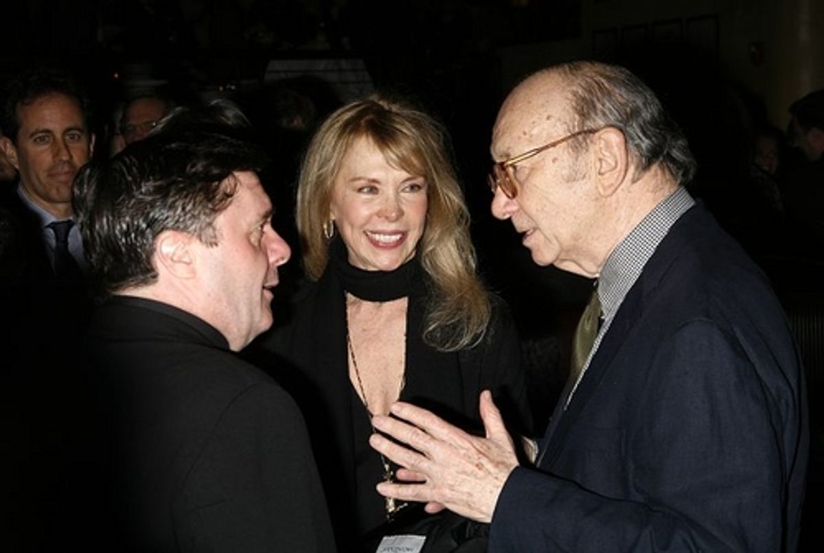 Nathan Lane, Elaine Joyce and Neil Simon at 'November' Opening Night Curtain Call & Party