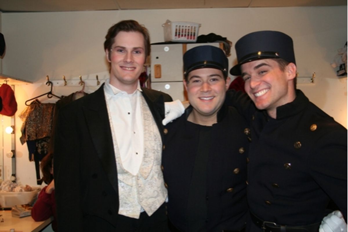 Michael Padgett, Tom Delbello and Travis Nesbitt at Backstage with Robert Cuccioli and the Cast of 'Phantom' at WBT