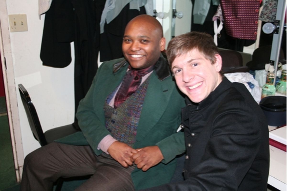 Steven C. Rich and Chris Carter at Backstage with Robert Cuccioli and the Cast of 'Phantom' at WBT
