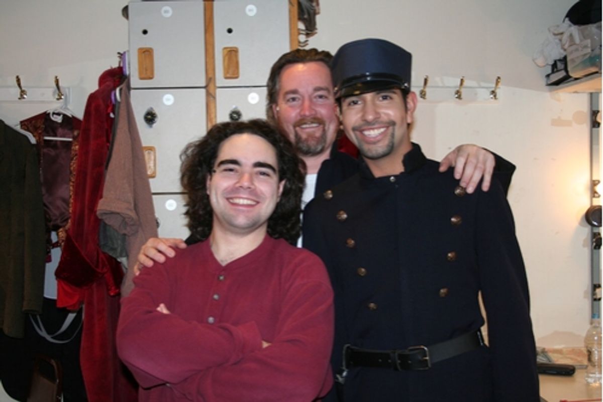 Josh Fingerhut, Duane McDevitt and Nicholas Davila at Backstage with Robert Cuccioli and the Cast of 'Phantom' at WBT