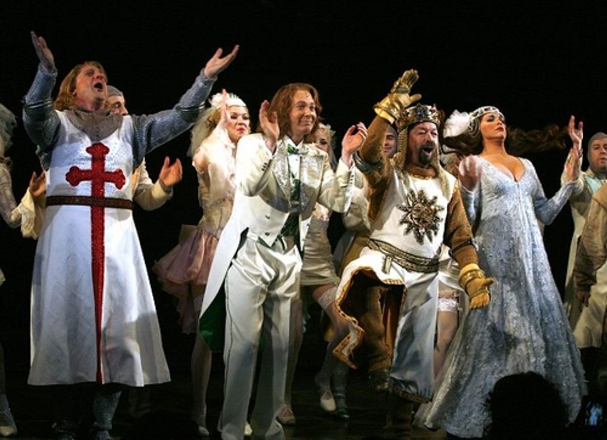 Christopher Sieber, Clay Aiken, Jonathan Hadary and Hannah Waddingham at 