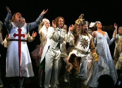 Christopher Sieber, Clay Aiken, Jonathan Hadary and Hannah Waddingham Photo