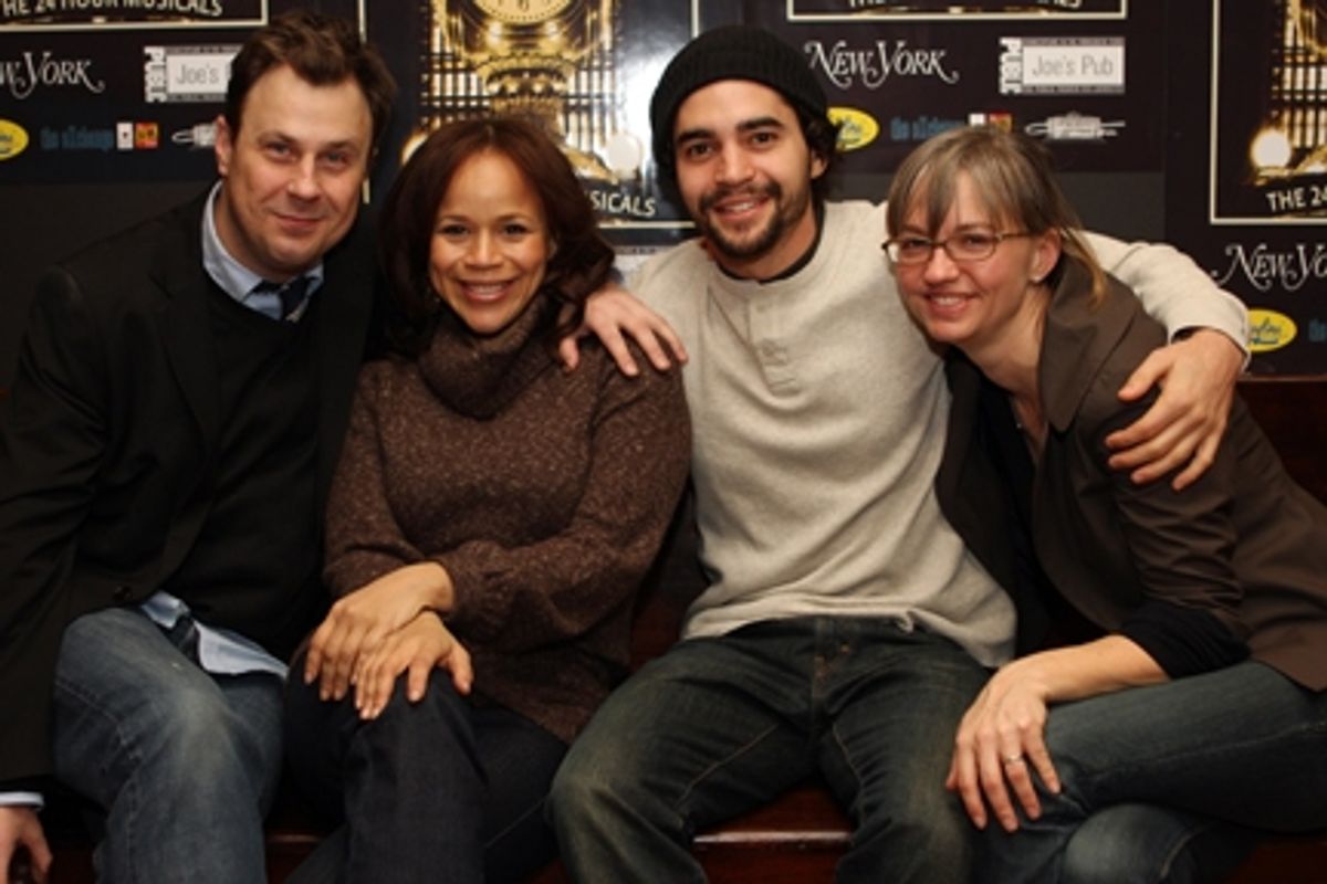 Brooks Ashmanskas, Rosie Perez, Ramon Rodriguez and Producer Tina Fallon at 'The 24 Hour Musicals'