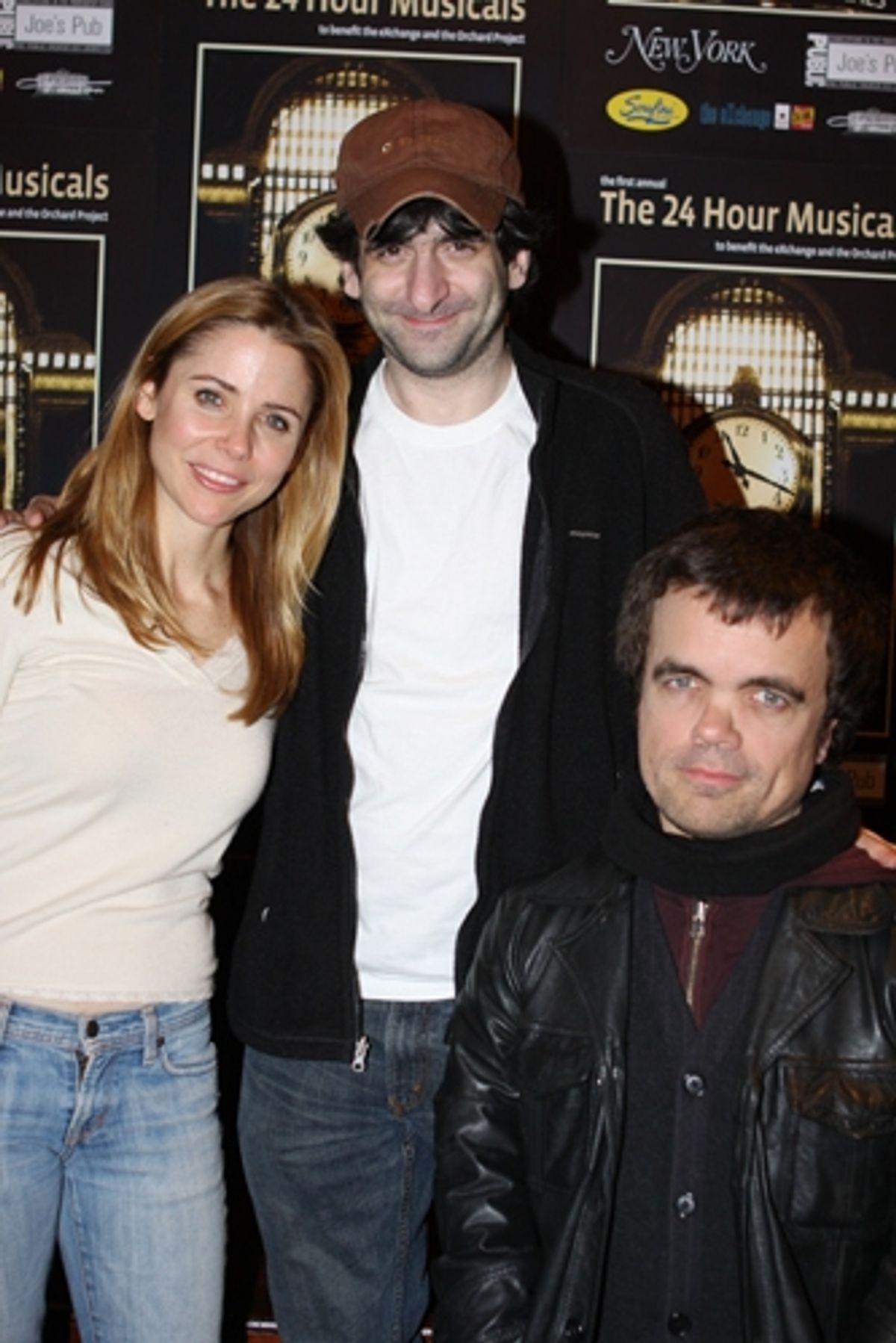Kerry Butler, Jonathan Marc Sherman and Peter Dinklage at 'The 24 Hour Musicals'