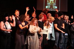 Tracie Thoms, Jesse Tyler Ferguson, Kerry Butler, Cheyenne Jackson and Brooks Ashmans Photo