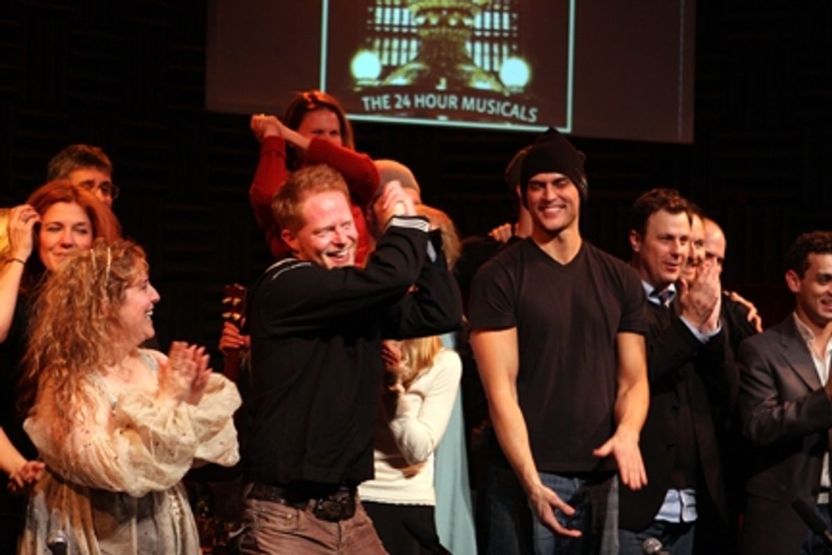 Jesse Tyler Ferguson and Cheyenne Jackson and Brooks Ashmanskas among the cast at 'The 24 Hour Musicals'