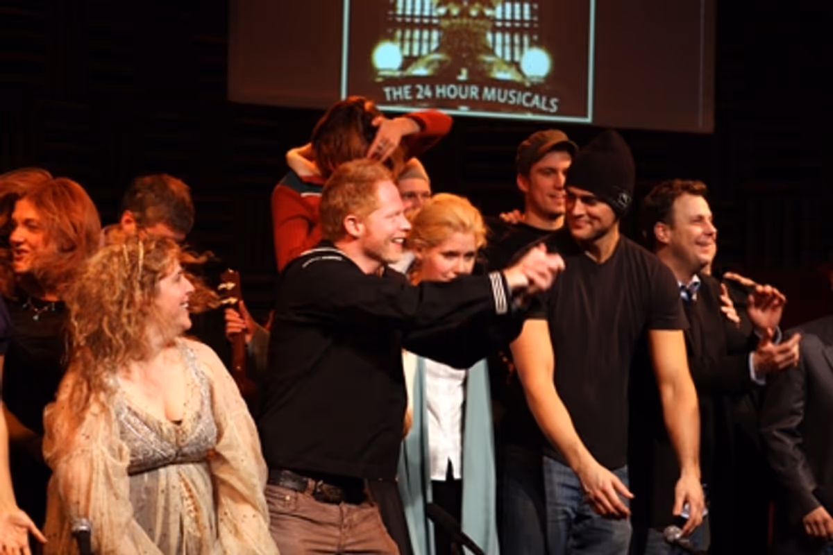 Jesse Tyler Ferguson, Nellie McKay, Cheyenne Jackson and Brooks Ashmanskas at 'The 24 Hour Musicals'