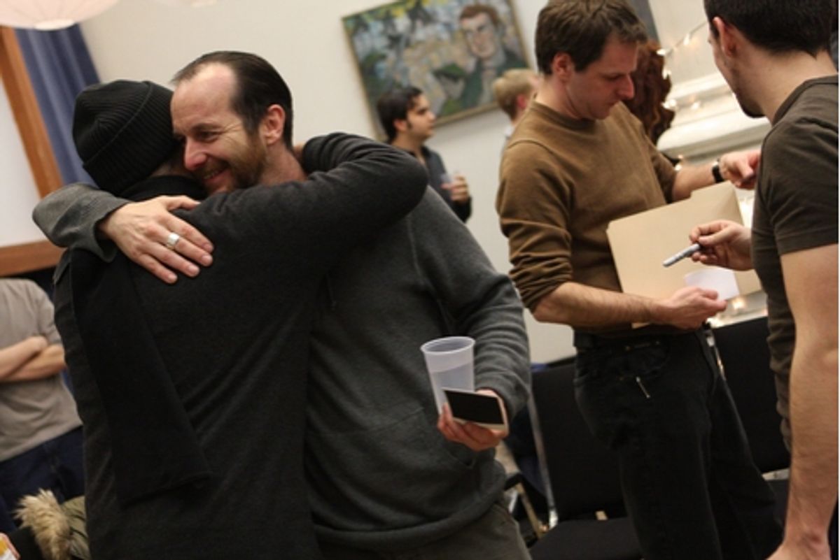 Denis O'Hare greets David Yazbek at 'The 24 Hour Musicals'