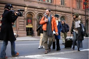 Denis O'Hare talks to the documentary cameras Photo